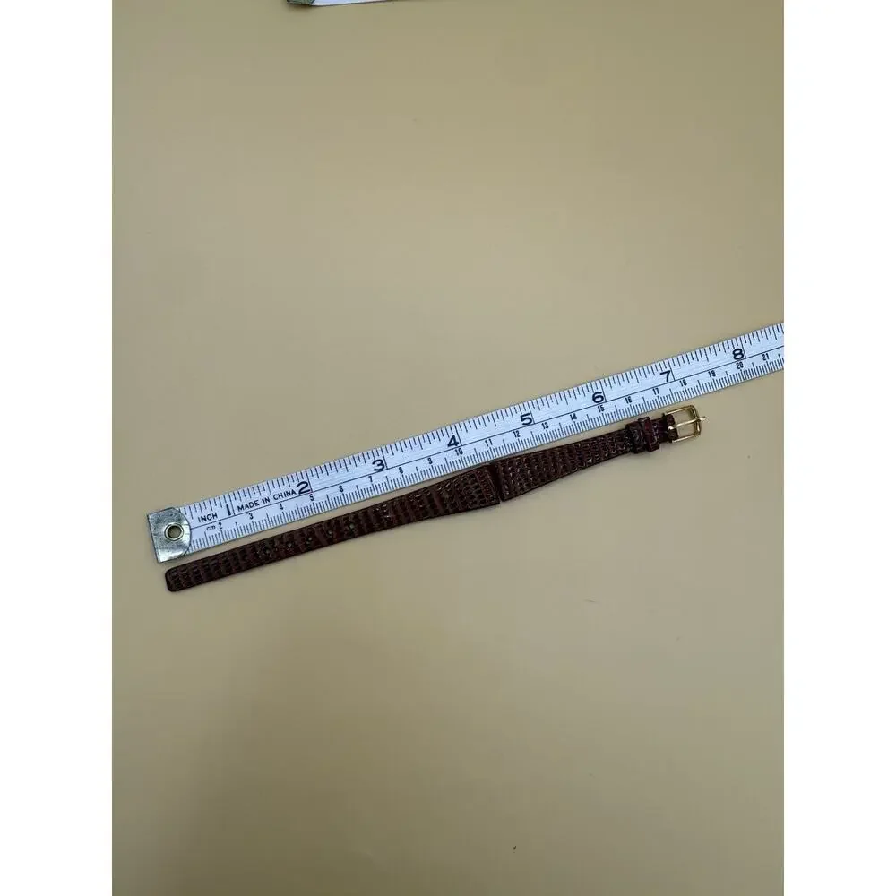 13mm KREISLER Genuine LIZARD Tan NOS Vintage Watch Band & Gold-Tone Buckle